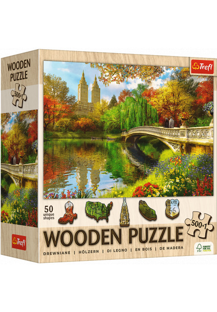 Trefl Drevené puzzle 501 - Central Park, Manhattan