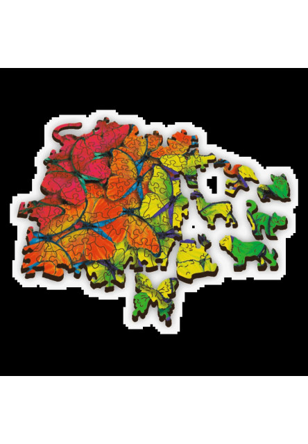 Trefl Drevené puzzle 501 - Dúhové motýle