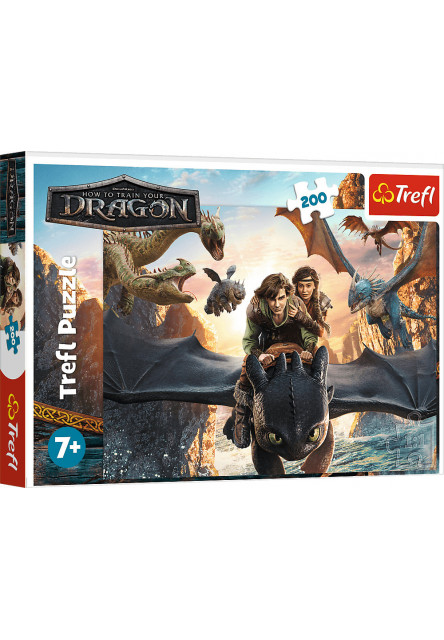 Trefl Puzzle 200 Bezzubka a priatelia / Ako vycvičiť draka
