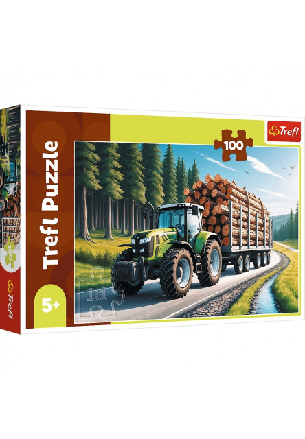Trefl Puzzle 100 Lesný traktor
