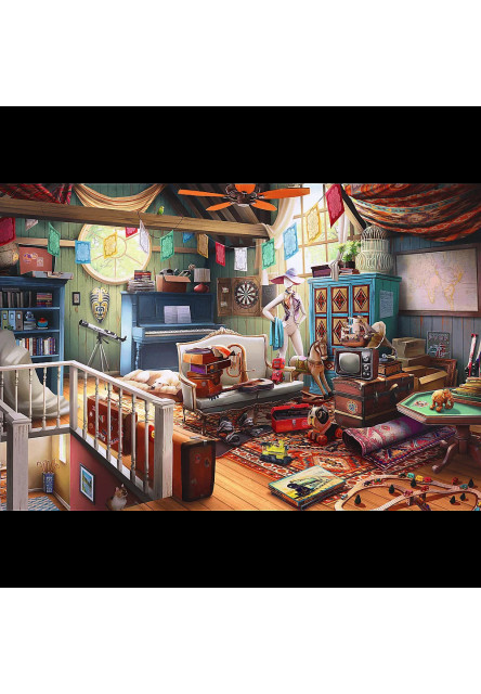 Trefl Drevené puzzle 501 - Poklady v podkroví
