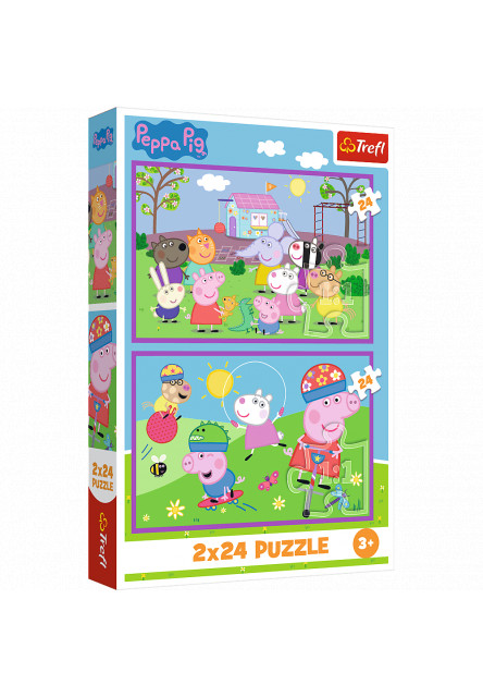 Trefl Puzzle 2x24 Prasiatko Peppa / Peppa na ihrisku