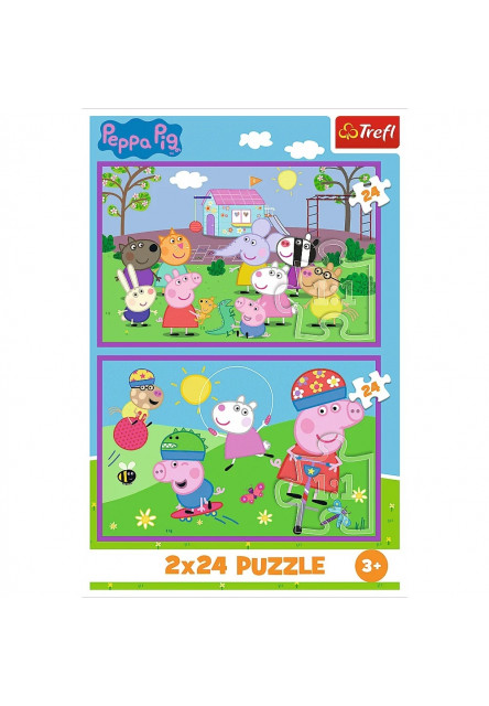 Trefl Puzzle 2x24 Prasiatko Peppa / Peppa na ihrisku
