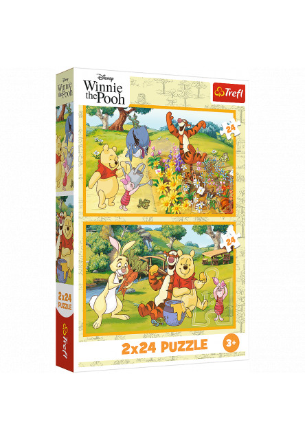 Trefl Puzzle 2x24 Medvedík Pú / Deň v záhrade
