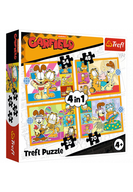 Trefl Puzzle 4v1 Garfield zbožňuje lasagne