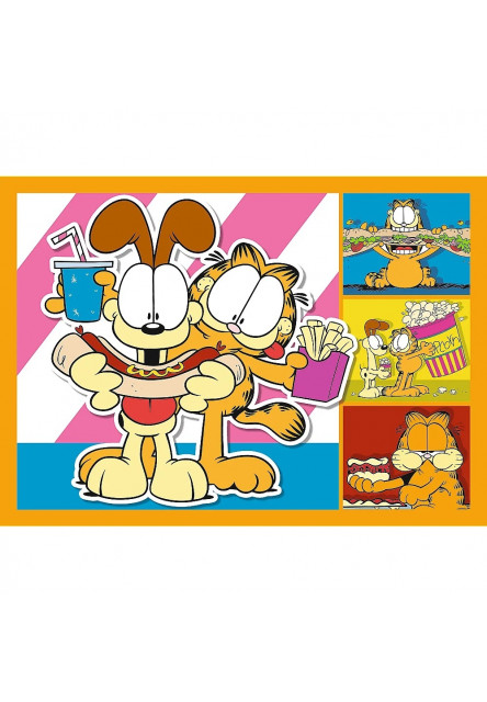 Trefl Puzzle 4v1 Garfield zbožňuje lasagne