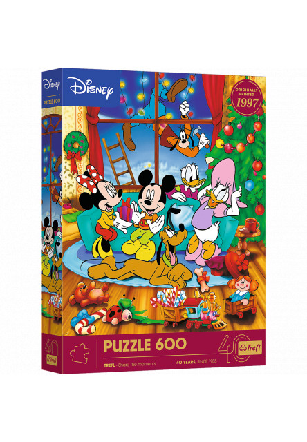 Trefl Puzzle 600 Výročné - Mickey Mouse a priatelia / Vianoce