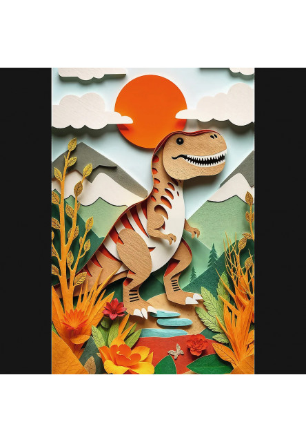 Trefl Puzzle 160 Výročné - Paper Art:  Dinosaurus