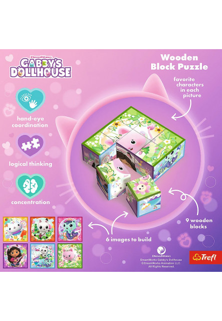 Trefl Drevené  kocky Gabby´s Dollhouse