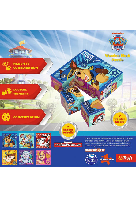 Trefl Drevené  kocky Paw Patrol