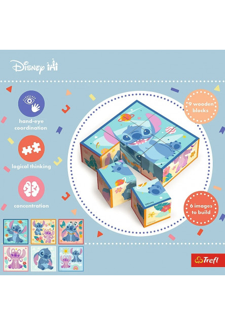 Trefl Drevené  kocky, Lilo a Stitch