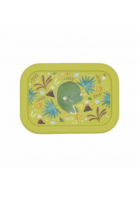 Silikónový desiatový box  - dinosaur