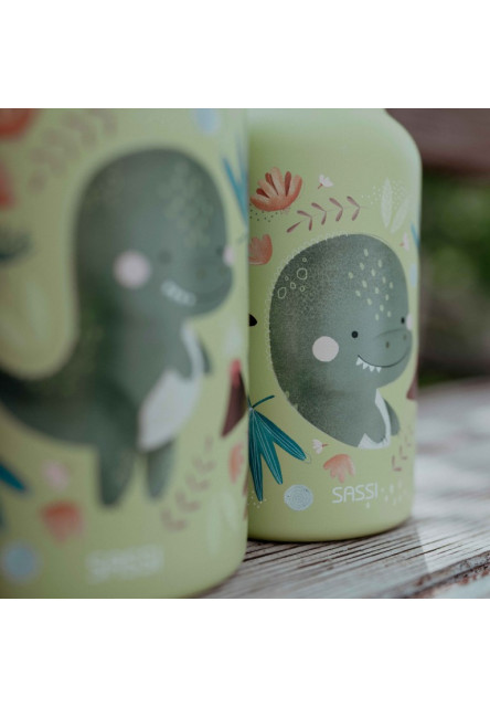 Termofľaša so slamkou  - cracky the dinosaur - 350ml