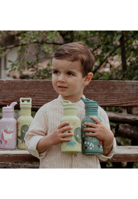 Termofľaša so slamkou  - cracky the dinosaur - 350ml