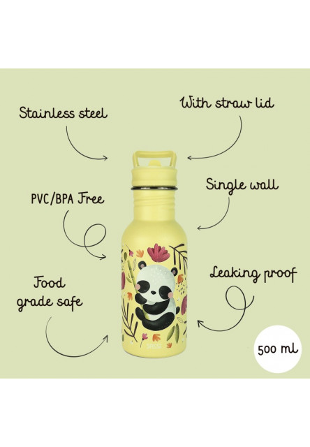 Nerezová fľaša  - gnummy the panda - 500ml