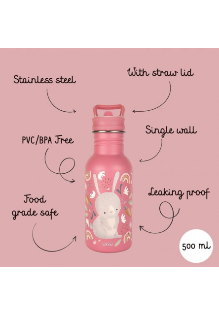Nerezová fľaša  - fluffy the rabbit - 500ml