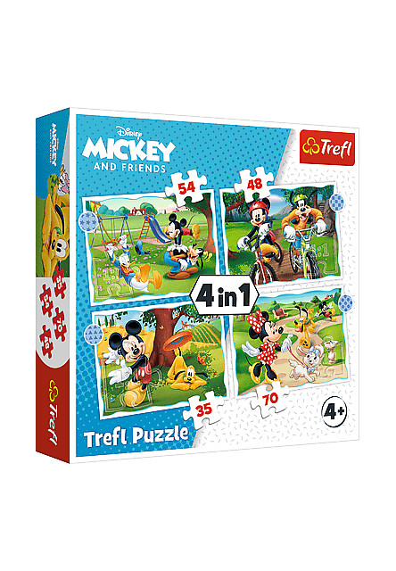 Trefl Puzzle 4v1 - Mickeyho pekný deň  / Disney Standard Characters