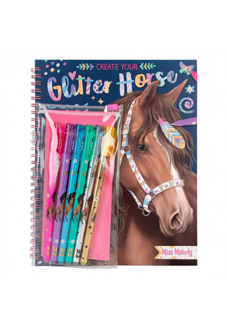 Kreatívny zošit s glitrovými perami