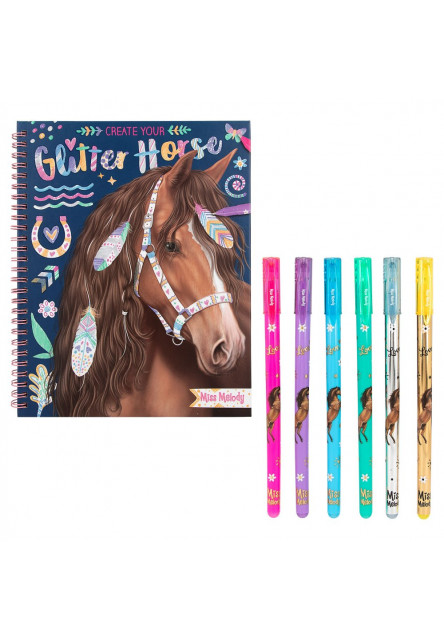 Kreatívny zošit s glitrovými perami