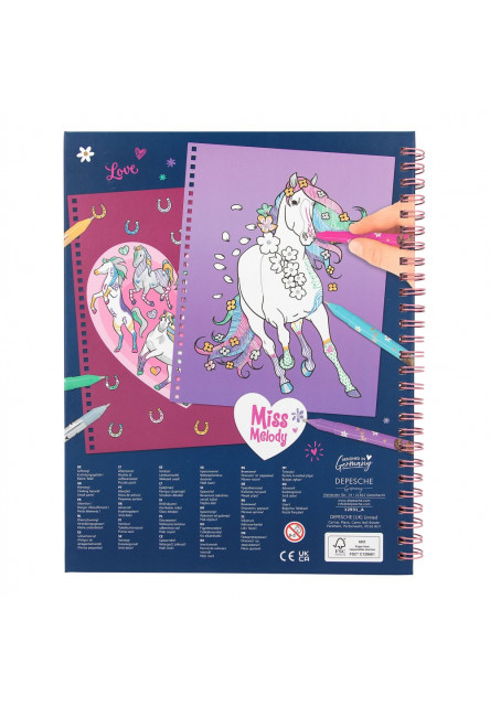 Kreatívny zošit s glitrovými perami