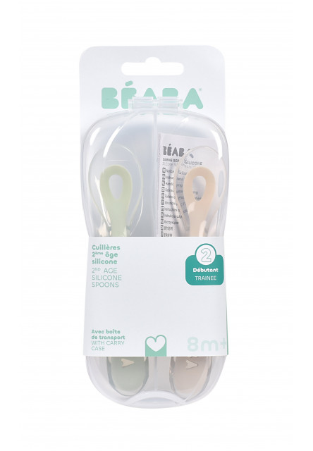 Lyžičky silikónové 2 ks s puzdrom Clay / Miestami Green