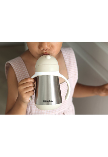 Hrnček termoizolačný so slamkou nerez 250ml Clay Earth