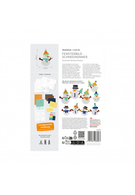 Kreatívna sada Okenný obrázok Snehuliak