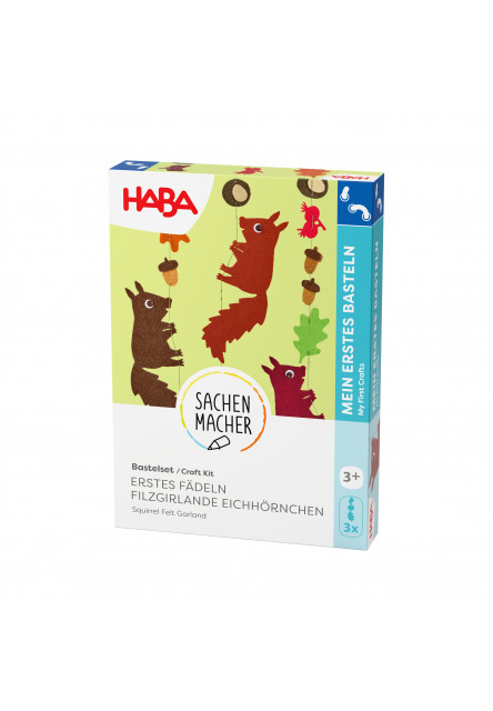 Kreatívna sada Prvé navliekanie plstená girlanda Veverička