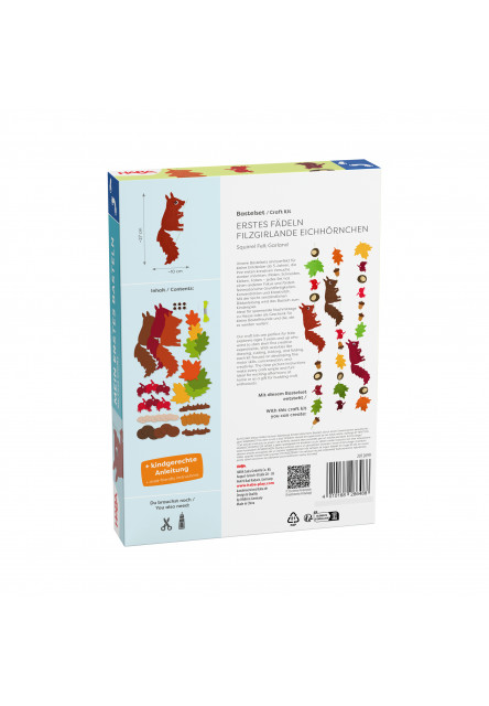 Kreatívna sada Prvé navliekanie plstená girlanda Veverička