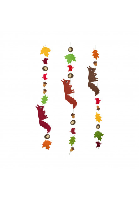 Kreatívna sada Prvé navliekanie plstená girlanda Veverička