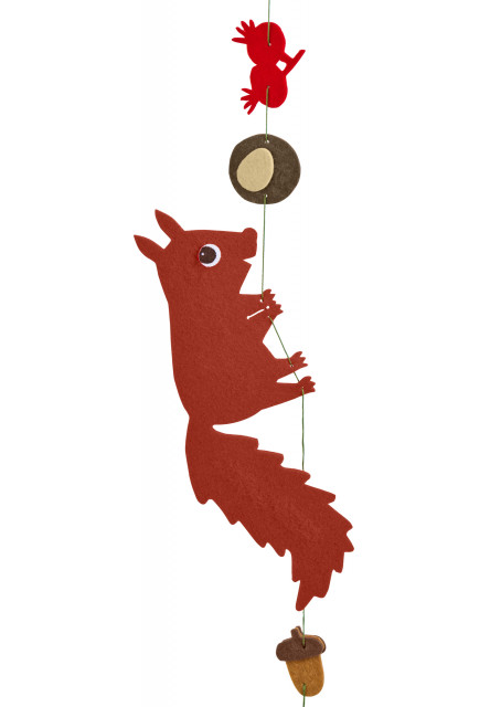 Kreatívna sada Prvé navliekanie plstená girlanda Veverička