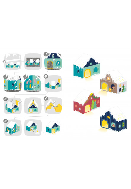 Kreatívna sada Prvé prepichovanie papiera zimná dedinka