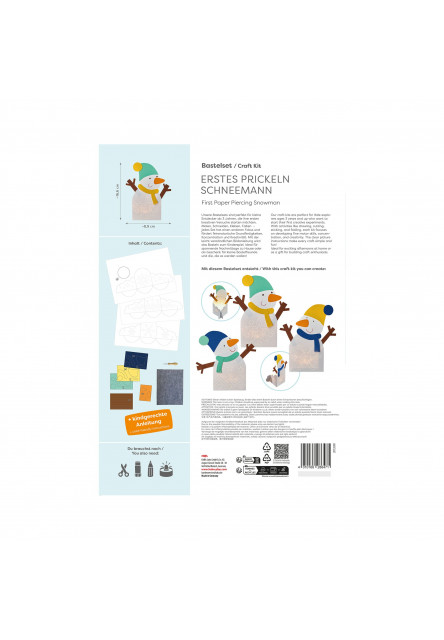 Kreatívna sada Prvé prepichovanie papiera Snehuliak
