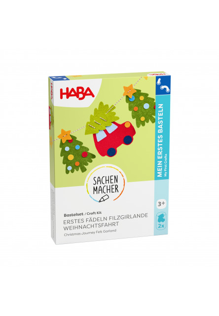 Kreatívna sada Prvé navliekanie plstená girlanda Vianočná cesta