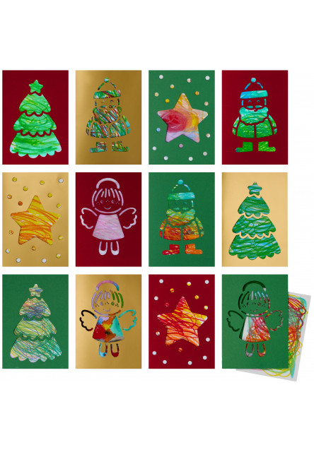 Kreatívna sada Prvé čmáracie kartičky Vianočná pošta