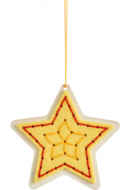 Kreatívna sada Vyšívaná dekorácia Srdce, hviezda a stromček