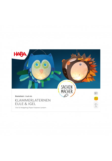 Kreatívna sada Lampáš so sponkou sova a ježko