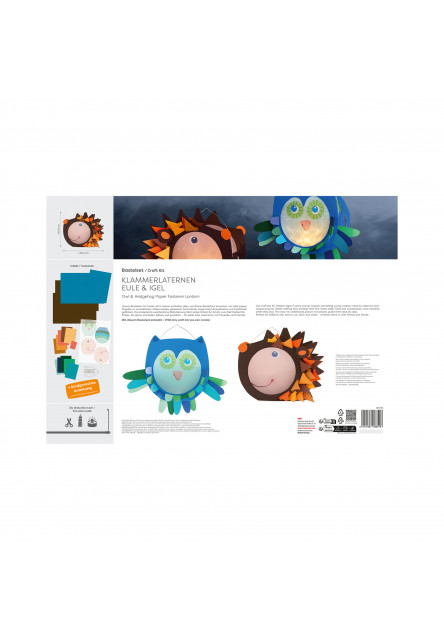 Kreatívna sada Lampáš so sponkou sova a ježko