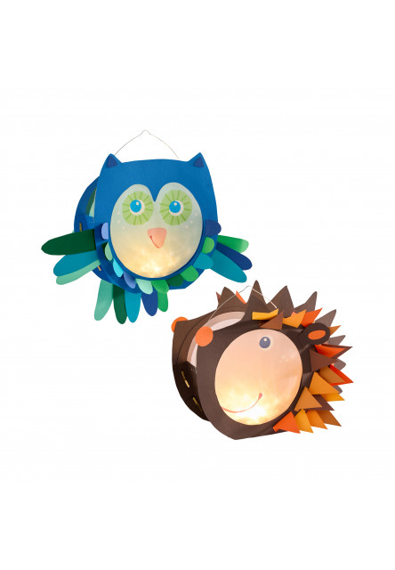 Kreatívna sada Lampáš so sponkou sova a ježko
