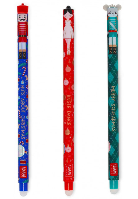 Set gumovacích pier Legami Set Of 3 Erasable Gel Pens - Louskáček