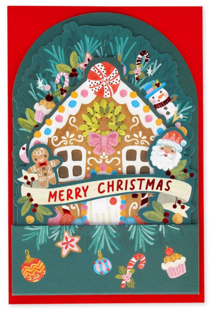 Vianočné prianie Legami Pop-Up Card - Pop-Up Greeting Card - Gingerbread House