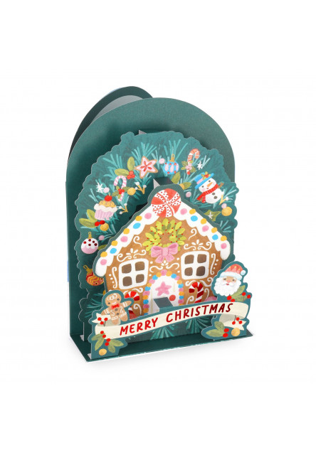 Vianočné prianie Legami Pop-Up Card - Pop-Up Greeting Card - Gingerbread House