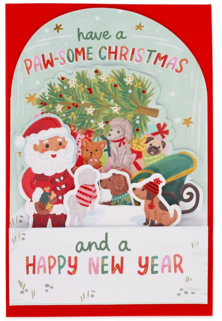 Vianočné prianie Legami Pop-Up Card - Paw-Some Christmas