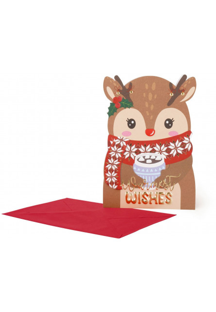 Vianočné prianie Legami Greeting Card - Holly Jolly - Reindeer