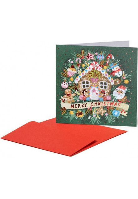 Vianočné prianie Legami Small Greeting Card - Gingerbread House