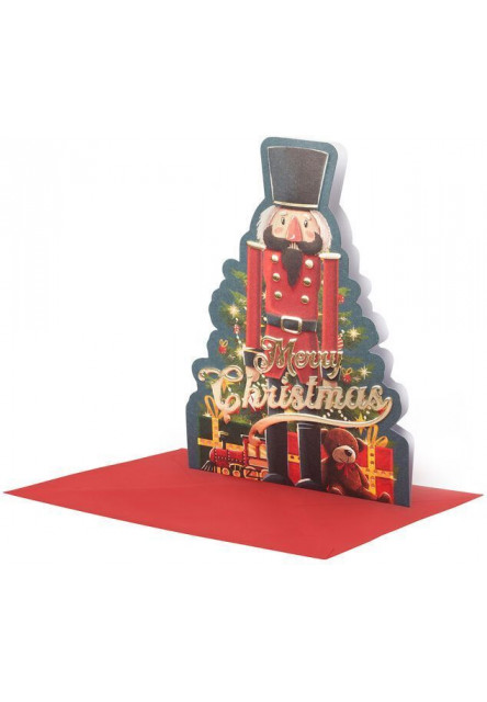 Vianočné prianie Legami Veselé Vianoce Pozdrav Karty - 11,5X17 - Luskáčik