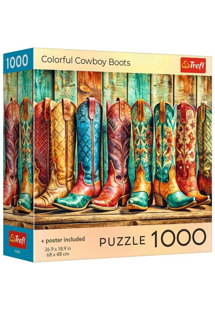 Trefl Puzzle 1000 USA Collection: Farebné kovbojské čižmy