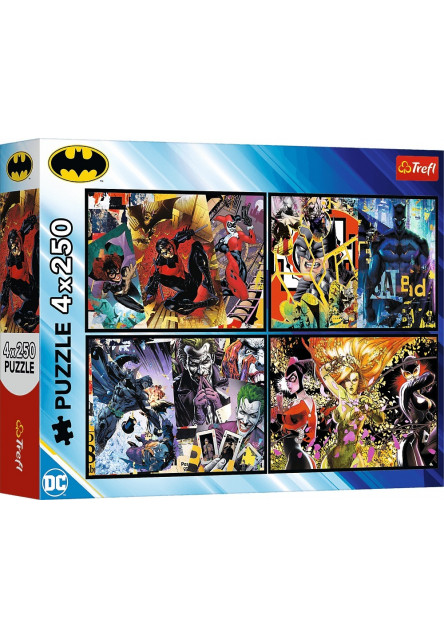 Trefl Puzzle 4x250 dielikov Batman v akcii