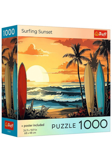 Trefl Puzzle 1000 USA Collection: Surfing Sunset