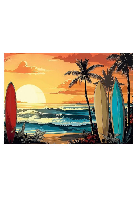 Trefl Puzzle 1000 USA Collection: Surfing Sunset